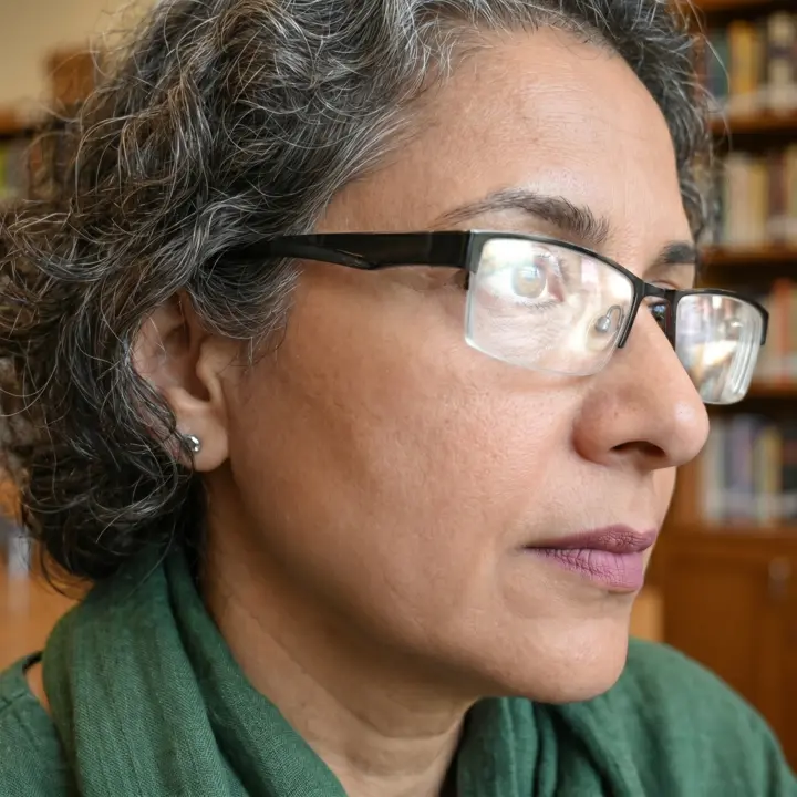 Before glare removal: A close-up view of bright reflections across the lenses.